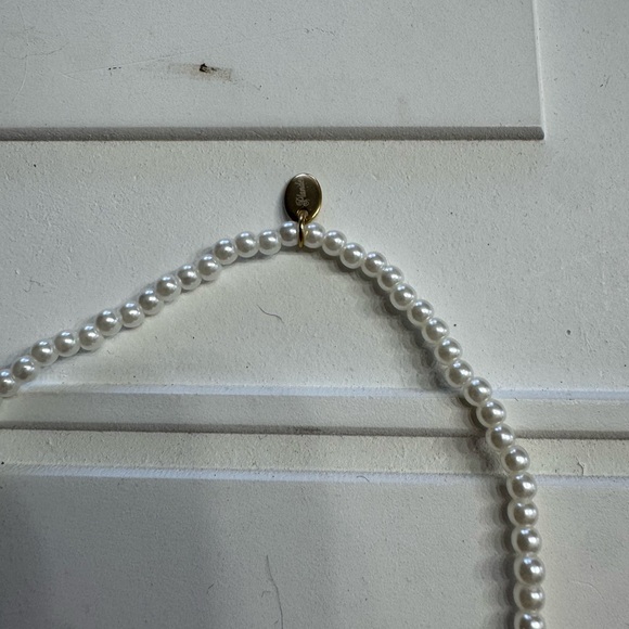 Plunder NEW Faux Pearl Necklace Gold Pearl Pendant - Picture 3 of 3
